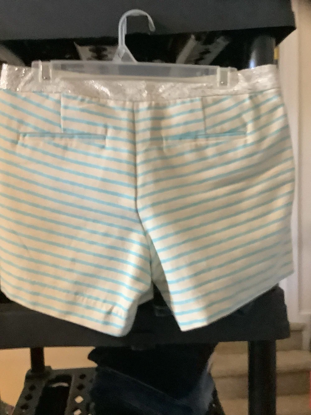 Lilly Pulitzer Cream & Light Blue Striped High-Waist‎ Shorts